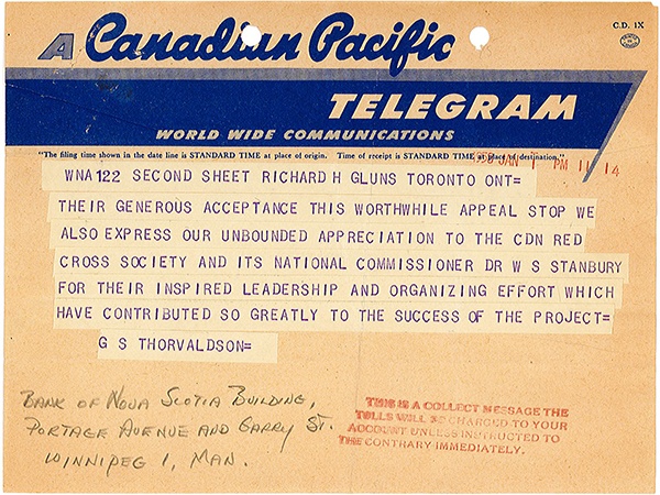 Canadian Hungarian Relief Fund Telegram-FR