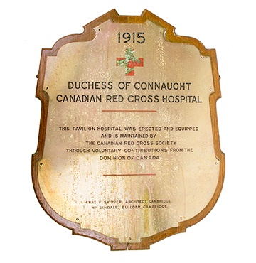 Plaque de l’hôpital de la Croix-Rouge Duchess of Connaught (1915-1947)