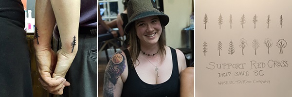 Kelsey Bareham a tatoué de nombreuses personnes dans le cadre de la campagne #Trees4BC.