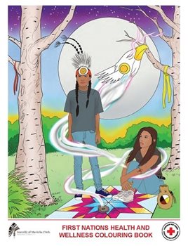 Page couverture du livre à colorier favorisant la santé et le bien-être des communautés des Premières Nations. On y voit