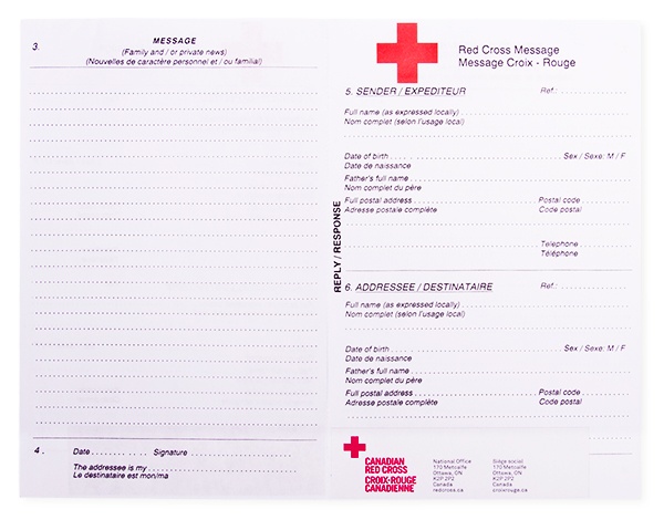 Support Red Cross Message Form 1