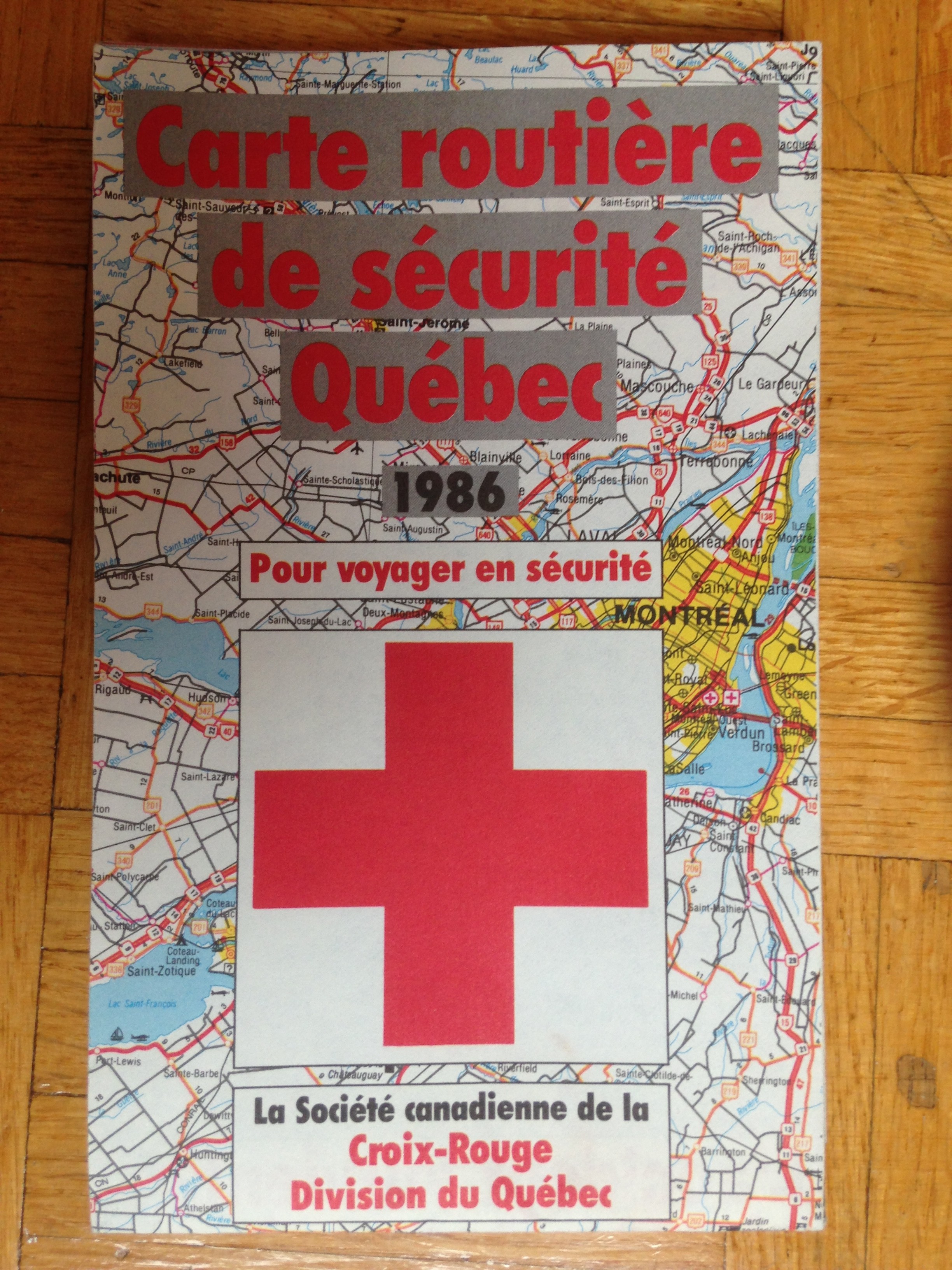 Carte routière de 1986 de la Croix-Rouge