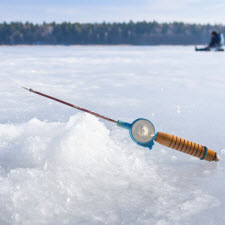 ice and fishing pole