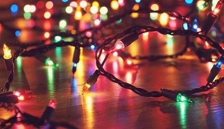 Lumières de Noël multicolores.