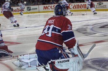 Le gardien de but Carey Price dans le filet des Canadiens de Montréal en 2009