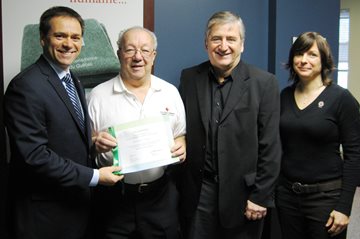 Michel Léveillé, Édouard Viau, Michel Laforge et Louise Bélanger