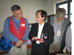 Canadian Red Cross workers in the Democratic People's Republic of Korea